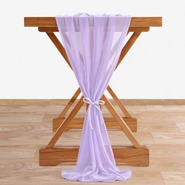 2 Packs Light Purple Chiffon Table Runner 27x120 Inches Elegant Sheer Runners Romantic Fabric for Wedding Birthday Party Decor