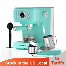 Empstorm Household 20 Bar Cappuccino Espresso Coffee Maker Machine With Milk Frother Stock in the US Localcolor: Tiffany Blue, plug type: US, voltage (v): 110-120 V