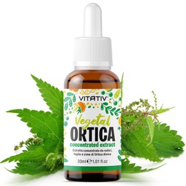 Vitativ Brennnessel (Urtica Dioica) flüssiges alkoholfreies Extraktkonzentrat in Tropfen, 30 ml | Pflanzenextrakt | Vegan