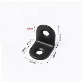 10 soportes de esquina con tornillos, color blanco y negro, ideales para muebles, gabinetes y proyectos de bricolaje RPS-IND