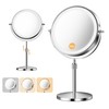 Double-Sided Makeup Mirror with Light, 1X/30X, 3 Colors, 3200mAh |