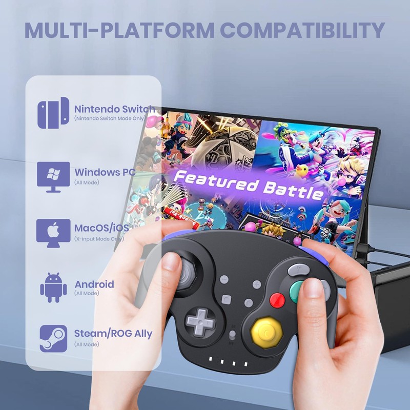 Wireless Controller for Switch/Lite/Switch Online, NGC Style Pro Controller Compatible