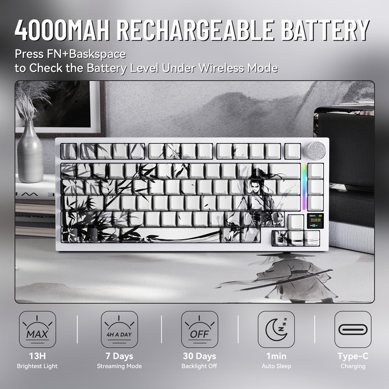 ATTACK SHARK X820ULTRA Wireless Gaming Mechanical Keyboard with TFT Smart