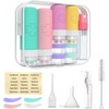 KIKIGOAL Juego de 19 Botellas de Viaje de Silicona, Contenedor