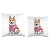 Cute Corgi Dog Mom Paw lover Throw Pillow