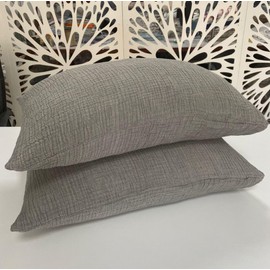 DEKADRON 100% Cotton Muslin Throw Blanket, 4 Layers Bedspread, Soft Turkish Cotton Muslin Bed Cover, Reversible Coverlet, Anthracite Grey (Two King Pillowcases 20x35)