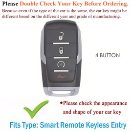 SANRILY for Dodge RAM Key Fob Cover Leather Key Fob Protector with Keychain Holder Keyless 4 Button Key Case for Ram 1500 2019-2020(Brown)