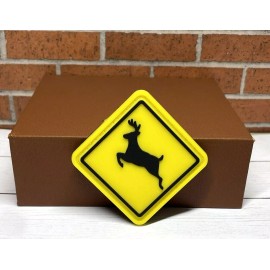 Unbranded Deer Crossing Sign PVC Patch, Morale Deer Tactical Rubber Patch, Gun Patch