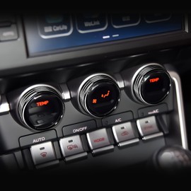 KUNGKIC Air Conditioner Knob Button Cover for 2021 2022 Subaru BRZ Toyota GR86 Sport Style Interior Decorated Aluminum Alloy Knob Ring Covers Accessories 3Pcs Black (XYBMC1090)