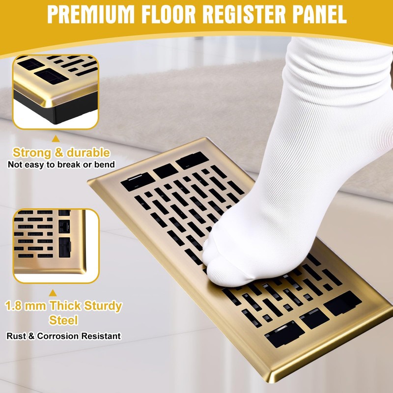 10 Pcs 4 x 10 Inches Floor Register Heavy Duty