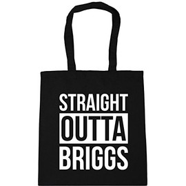 Hippowarehouse Straight outta Briggs Tote Shopping Gym Beach Bag 42cm x38cm, 10 litres