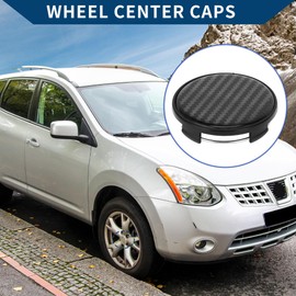 Hihaha Wheel Center Caps Hub Caps Rim Center Caps Plastic OD: 65mm/2.56" 4 Pc Black for Ford for Chevy with Black Carbon Fiber Pattern Sticker