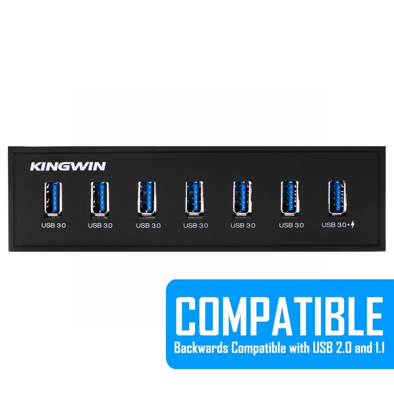 KingWin KW525-7U3C 7 USB 3.0 Port, Include One 2.1A Charging