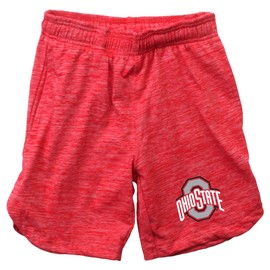 Wes and Willy Youth Boys College Cloudy Yarn Shorts (Ohio State Buckeyes, Youth Small) Red