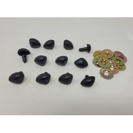Zim's 18mm D-Type Triangle Black Plastic Safety Nose for Craft Toy Puppet Animal (Pack of 12)