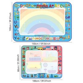 Water Painting Mat, 1 Box Creative Interactive Water Painting Mat, Writing Boards, Birthday Gift:_Multicolor_Electrical Cognition (150x100cm/59x39.3in)