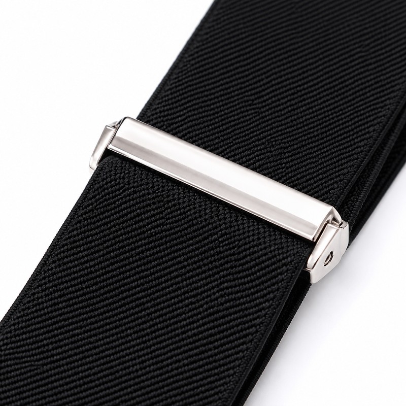 Wide X-Back Suspenders for Men – Adjustable 4-Clip Elastic Straps