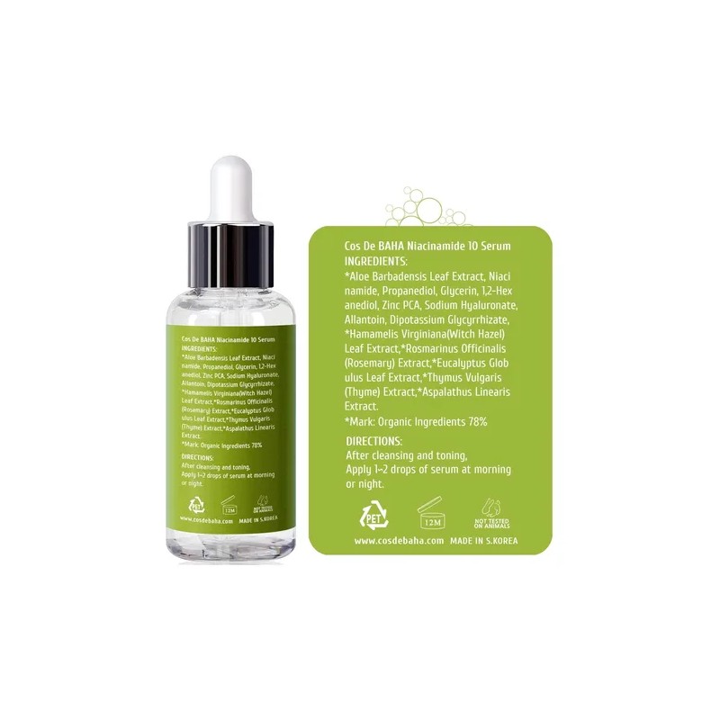 Suero Facial Con Niacinamida Al 10 % + Zinc Pca