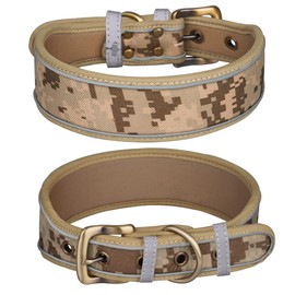 Yiwong Reflective Collar for Outdoor Dogs, Tactical Camouflage Collar, Suitable for Medium and Large Dogs, Adjustable Collar for Large Dogs