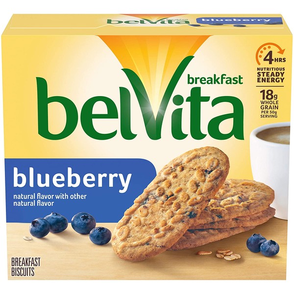 belVita Breakfast Biscuits, Blueberry Flavor, 5 Packs (4 Biscuits Per Pack)