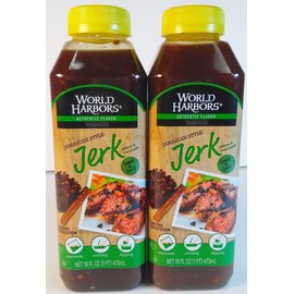 World Harbors Jamaican Style Jerk Sauce & Marinade - 2 Pack (16 fl. oz. each)