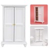Clothes Wardrobe Miniature White Wooden Wardrobe Dollhouse Furniture for Dollhouse