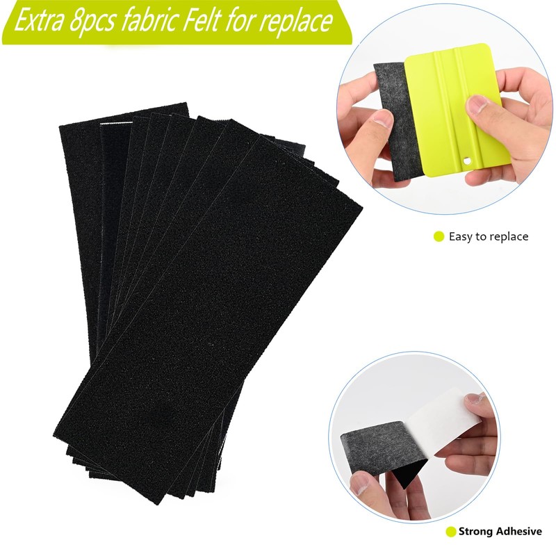 EHDIS Vinyl Wrap Squeegee Kit - 2pcs Felt Edge Squeegee