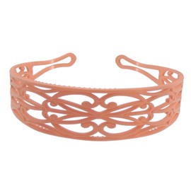 GIRLS SMALL HEAD LADIES School Uniform Work Gym Yoga Birthday Party Hair Accessories Plain Plastic Wide Scroll Floral Swirls Stencil Short Long Hair Headband Alice Band Hairband (Matte Burnt Orange)