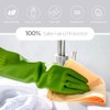 YSLON Rubber Dishwashing Glove Kitchen Cleaning Gloves 3-Pairs,Waterproof Reuseable.(Green,Small)