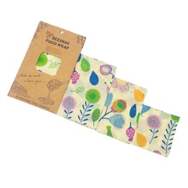 Ipetboom 3pcs Beeswax Food Wraps Reusable Wax Wraps for Food Preservation Organic Cotton for Bread Sandwiches and Bowls