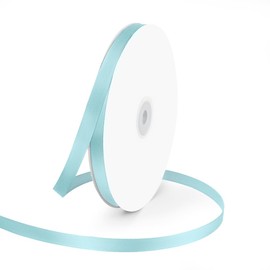 3/8" Wide x 100 Yards Single Face Polyester Satin Ribbon, Satin Ribbon for Crafts, Gift, Hair Bows, Wedding Party Decoration, Bow Making & Other Projects (Baby Blue)