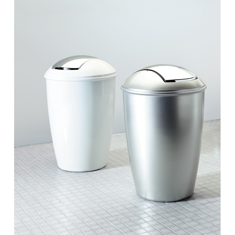 Spirella Atlanta Waste Bin HIPS White Chrome Height 30 cm