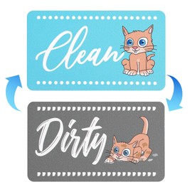 Gosknor Spülmaschinen-Magnetschild Clean Dirty, Süße Katze Sauberer Schmutziger Flip-Magnet Starker Halt für Edelstahl Geschirrspüler Doppelseitig Lustiges & Praktisches Küchen Gadget für Zuhause