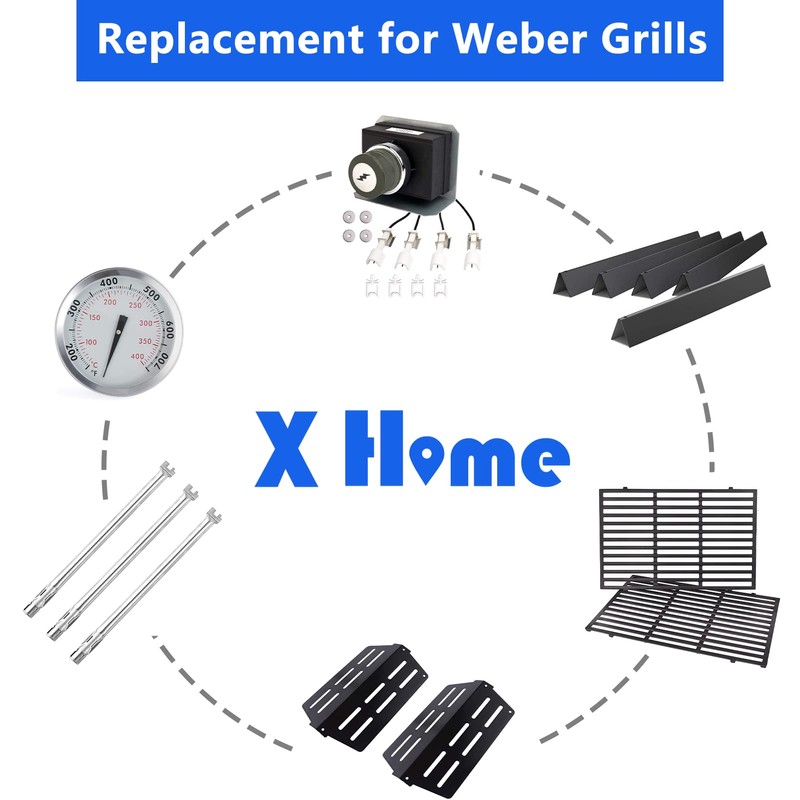 X Home 17.5" Heavier Flavorizer Bars Replacement with Front-Mounted Control,