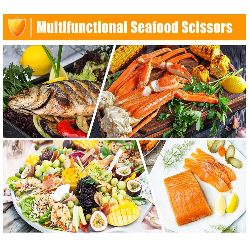 Kitchen Seafood Scissor for Crab Legs, 4 Pack Crab Leg