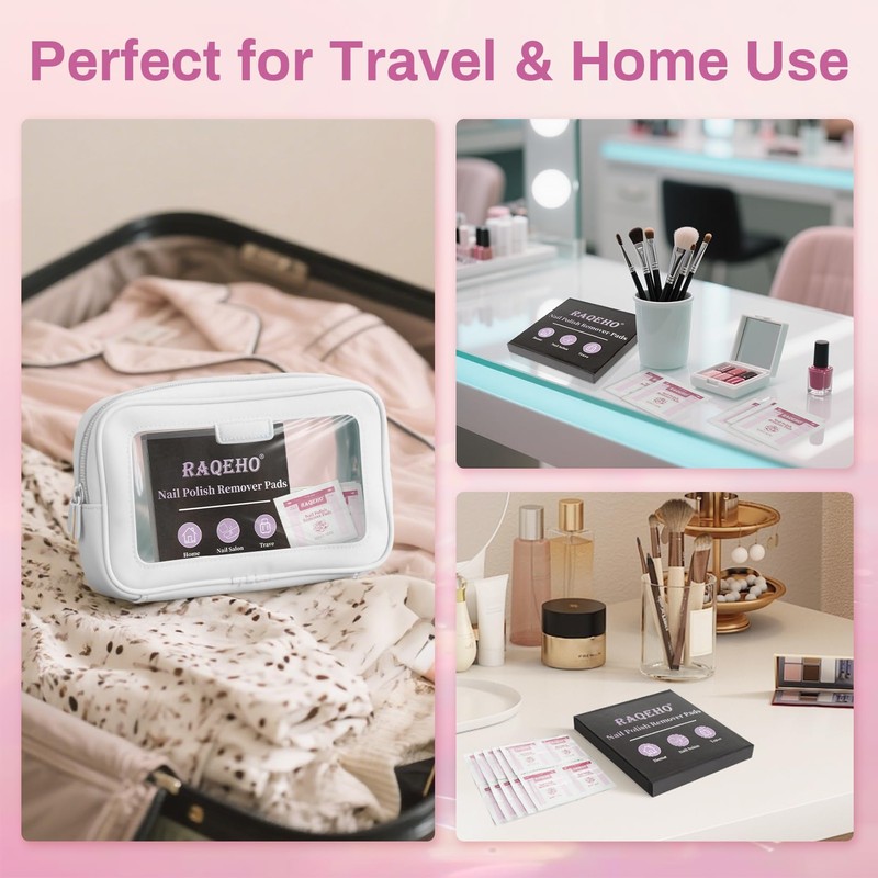 RAQEHO 50 Nail Polish Remover Pads - Nail Wrap Wipes