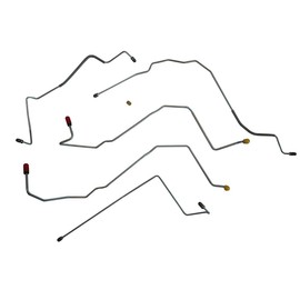 Inline Tube Compatible with 2000-03 Pontiac Bonneville, Four Wheel Disc w/ABS, Front Brake Line Kit, 5pc, OE Steel