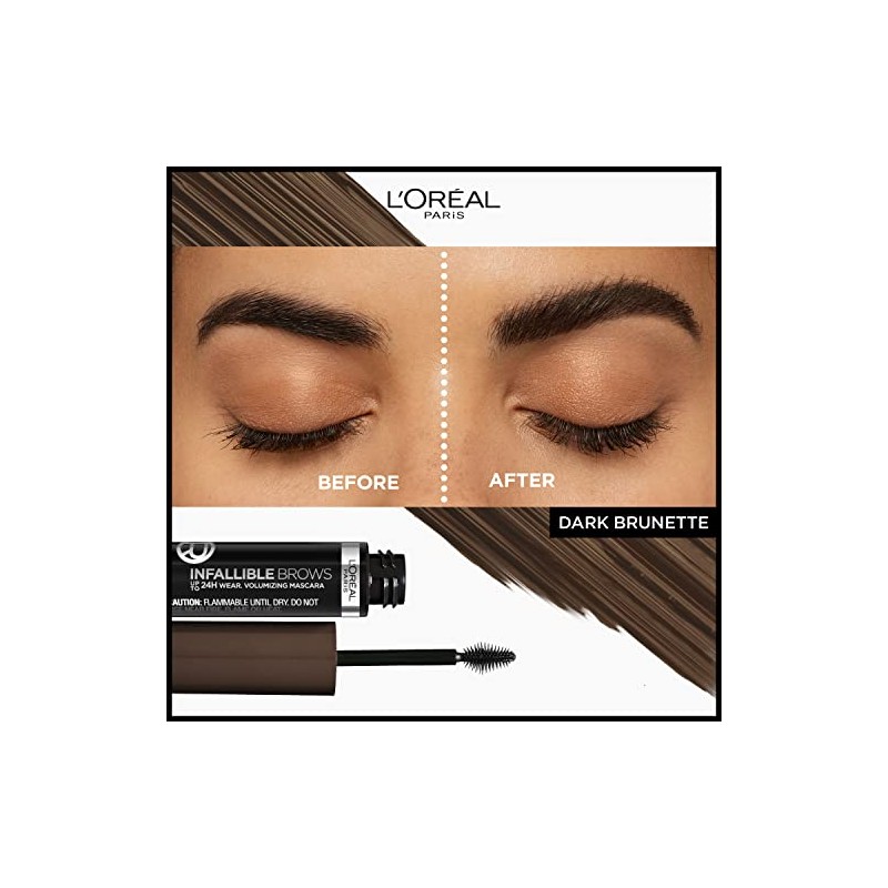 L'Oreal Paris Infallible Volumizing 24H Wear Máscara para cejas, maquillaje