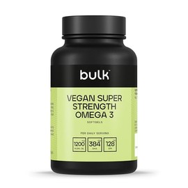Bulk Vegan Super Strength Omega 3 Softgels, 1200 mg, Pack of 60, 60 Servings, Packaging May Vary