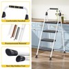 KINGRACK Sturdy Steel 4 Step Ladder, Folding Step Stool with