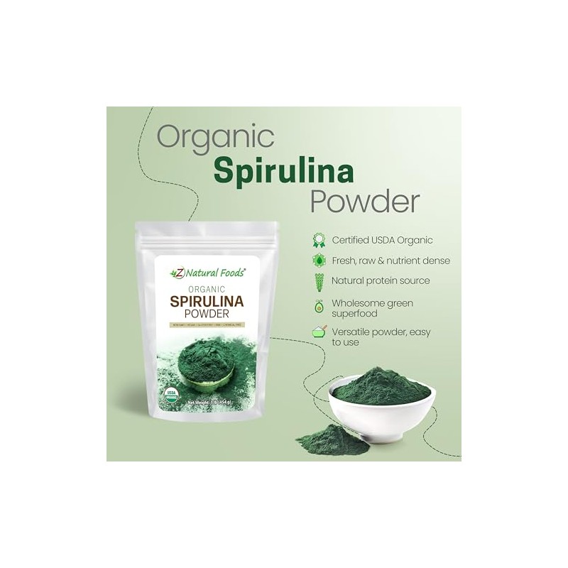 Organic Spirulina Powder, 1 Lb by Sunburst Superfoods