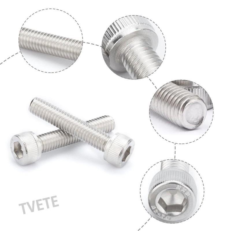 TVETE Stainless Steel Hex Head Cap Bolts Hex Head Cap