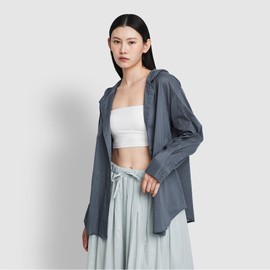 JAJU [JAJU] Women's Light Cotton Loose Fit Hooded Shirt (Choose 1 of 3)