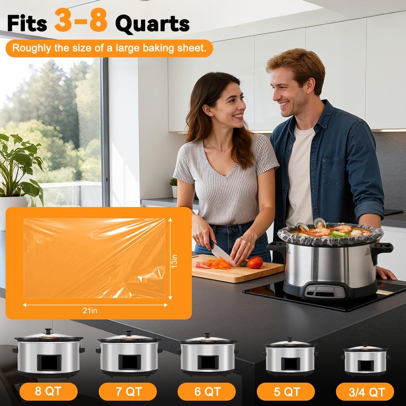 VCLPOWER 20 Pack Slow Cooker Liners,Large Size Thickened FDA-Compliant &