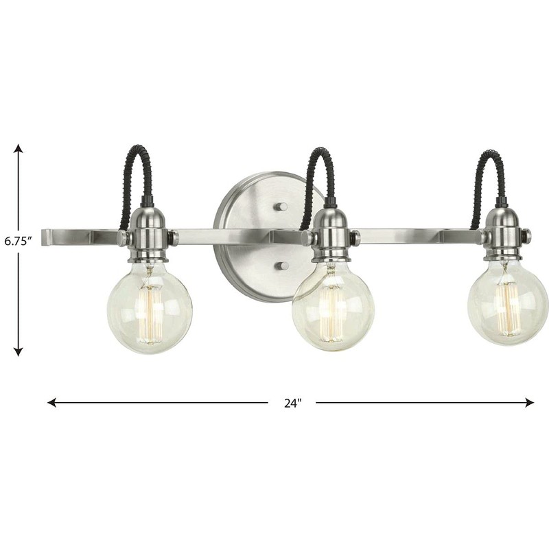 Progress Lighting Axle Collection 3-Light Brushed Nickel Vintage Bath Vanity