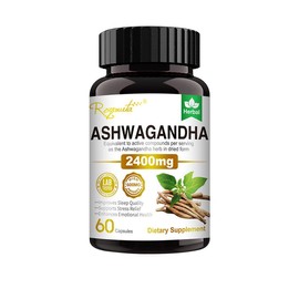 Royavita Ashwagandha, 60 capsules, a combined supplement of Ashwagandha with Vitamin B6 and Vitamin B12 for Stress Relief, Mental Relaxation and Sleep Support.-5:_1 bottle of 60 Capsules