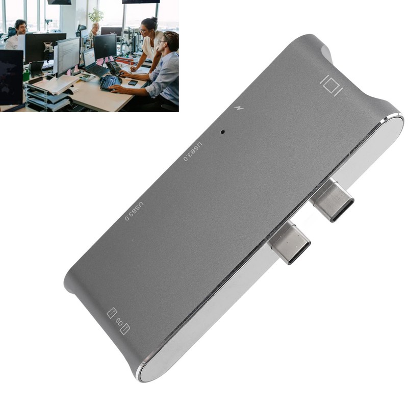 6 in 2 USB C Hub Aluminum Alloy Plug and