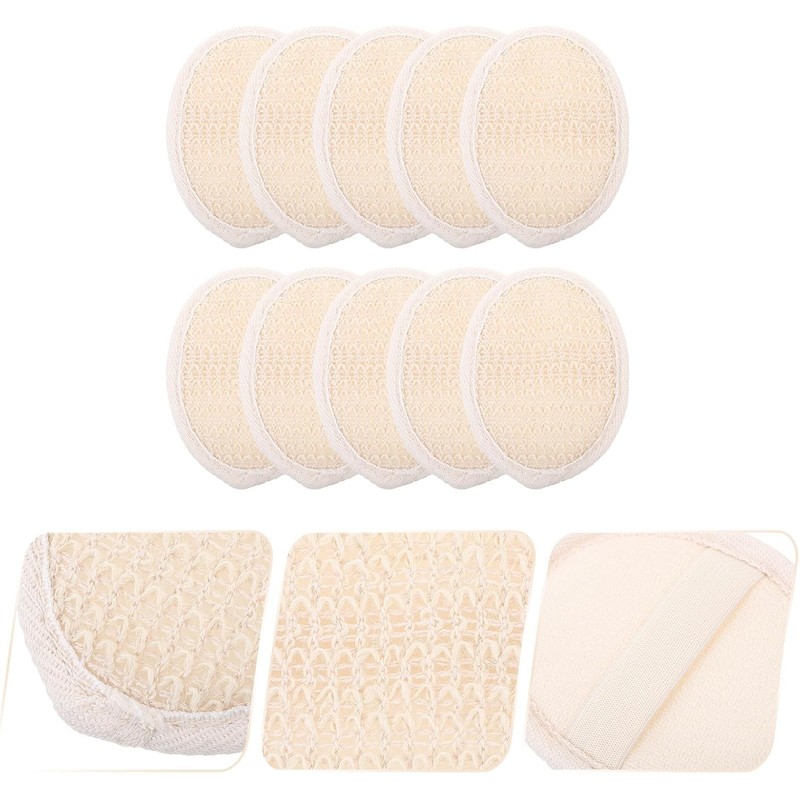 Esponjas corporales desechables de lufa beige 10 piezas para ducha
