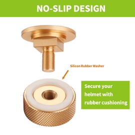 Welding Hood Helmet Fasteners, 1 Pair Aluminum Pipeliner Headgear Replacement Parts with Non-Slip Silicone Washer, Anti-Rust and Durable Welding Helmet Accessories, Golden