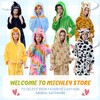 MICHLEY Unisex Boys Girls Hooded Bathrobe Soft Fuzzy Toddler Cartoon